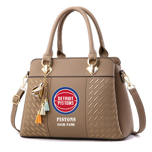 LIMITED EDITION - NEW CUSTOMIZED NBA14 DP DETROIT PISTONS WOMEN'S HANDBAGS MULTICOLOR