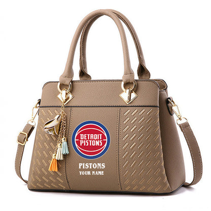 LIMITED EDITION - NEW CUSTOMIZED NBA14 DP DETROIT PISTONS WOMEN'S HANDBAGS MULTICOLOR