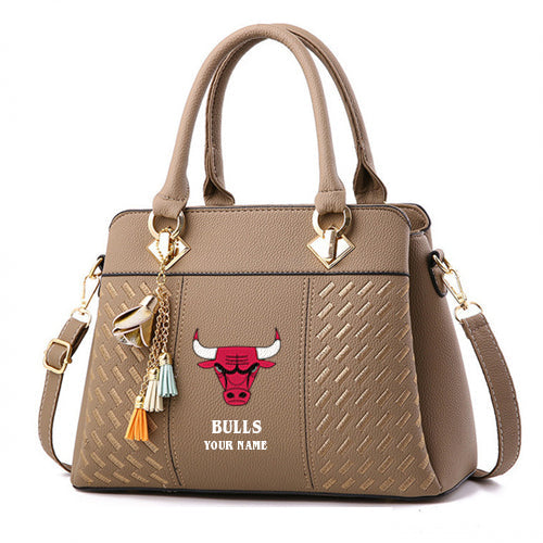 LIMITED EDITION - NEW CUSTOMIZED NBA19 CB CHICAGO BULLS WOMEN'S HANDBAGS MULTICOLOR