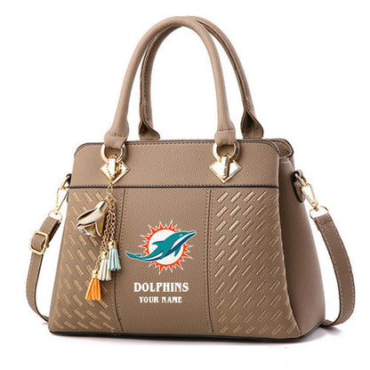 LIMITED EDITION - NEW CUSTOMIZED NFL19 MDP MIAMI DOLPHINS HANDBAG IN MULTIPLE COLORS