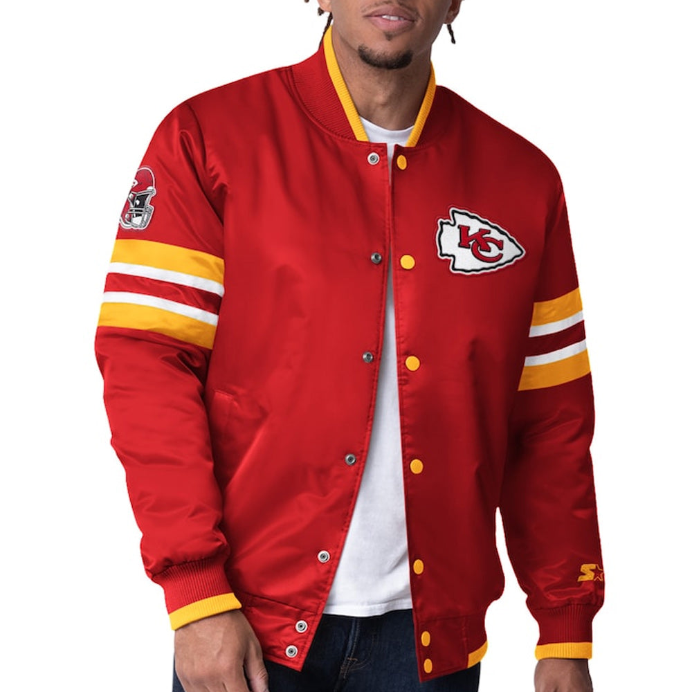 LIMITED EDITION - NEW PREMIUM NFL01 KCC KANSAS CITY CHIEFS SATIN VARSITY JACKET