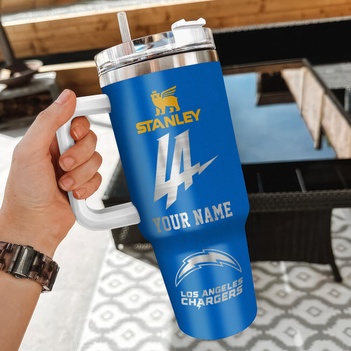 LIMITED EDITION - NEW CUSTOMIZED NFL09 LAC LOS ANGELES CHARGERS 40 OZ TUMBLER