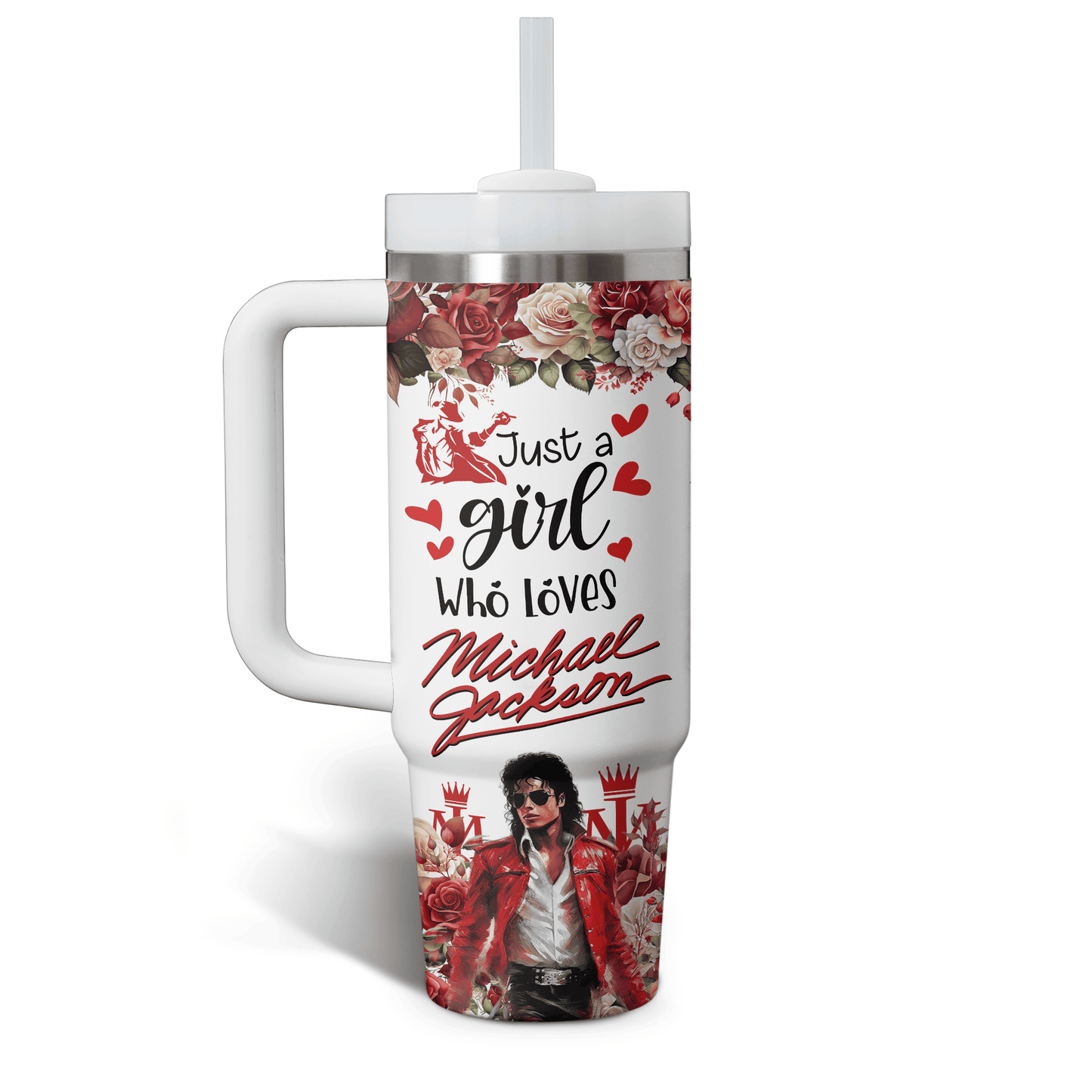 Michael Jackson Premium 40OZ Tumbler With Handle