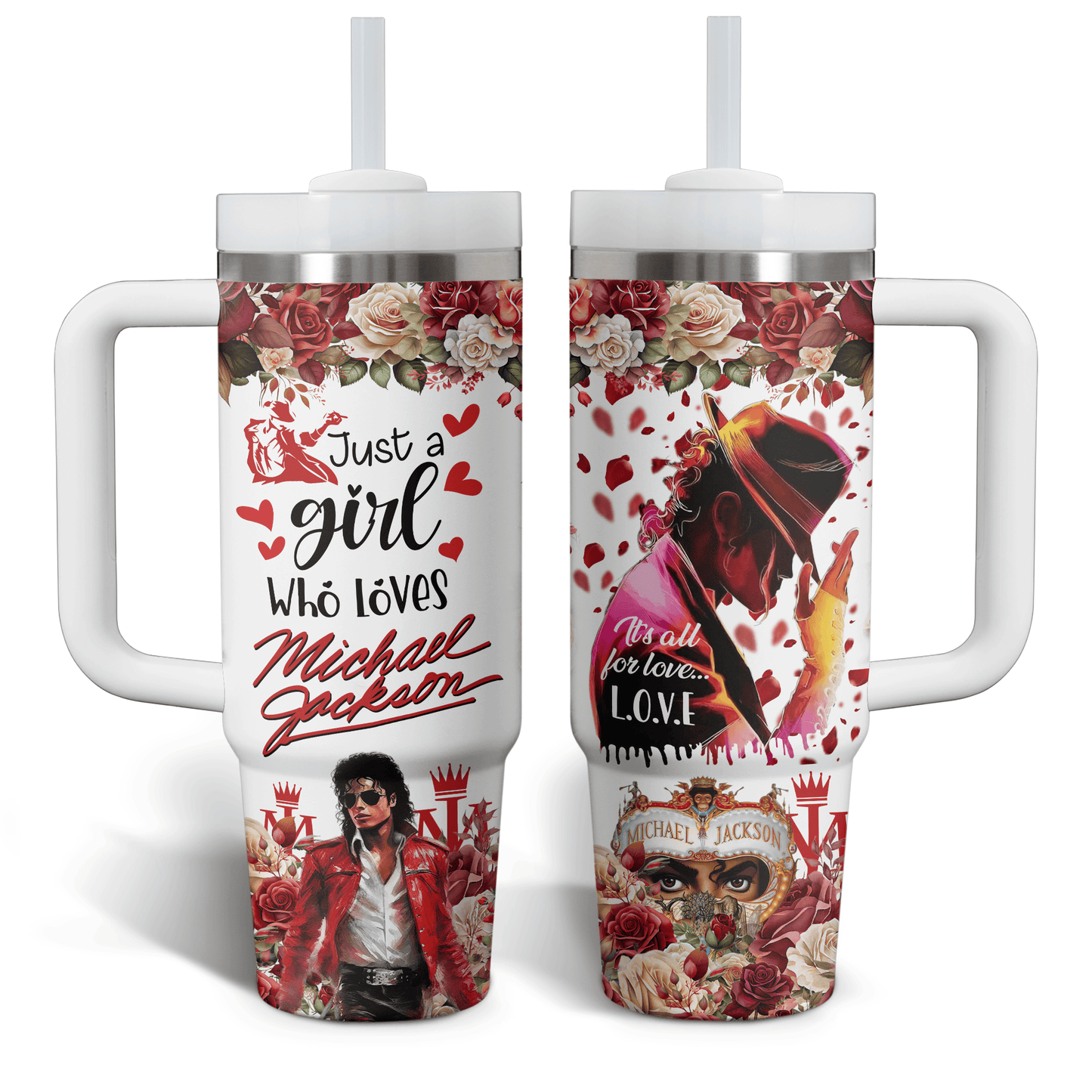 Michael Jackson Premium 40OZ Tumbler With Handle