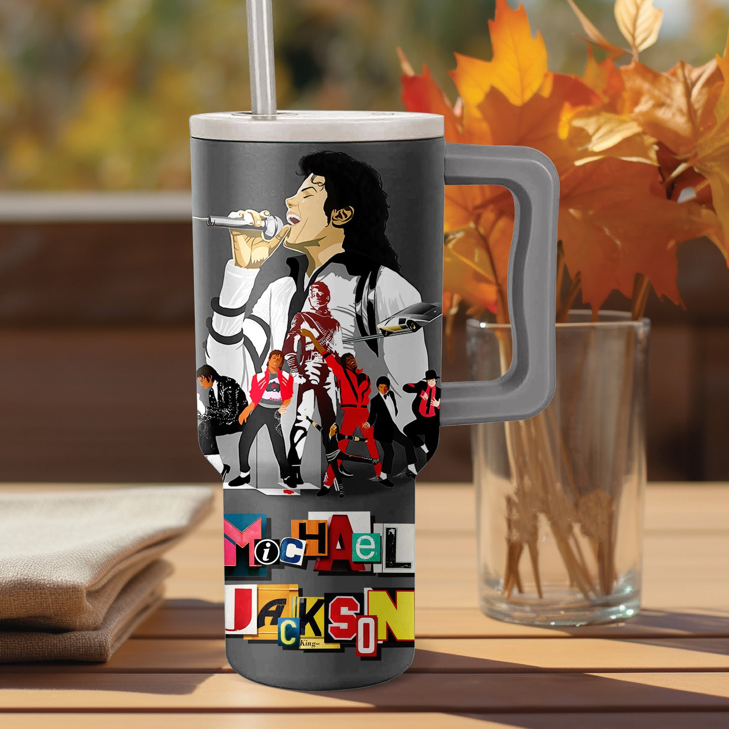 Michael Jackson Premium 40OZ Tumbler With Handle