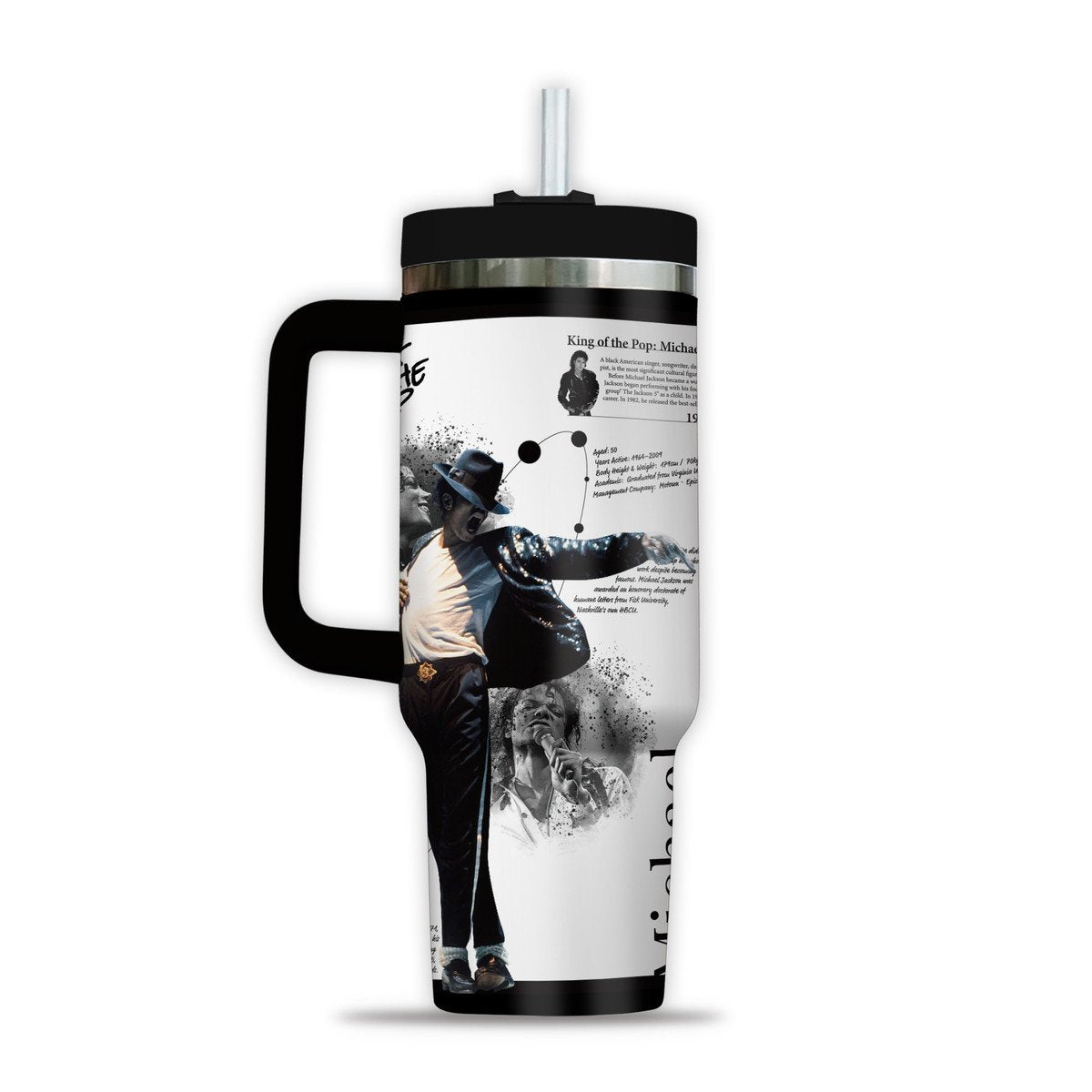Michael Jackson Premium 40OZ Tumbler With Handle