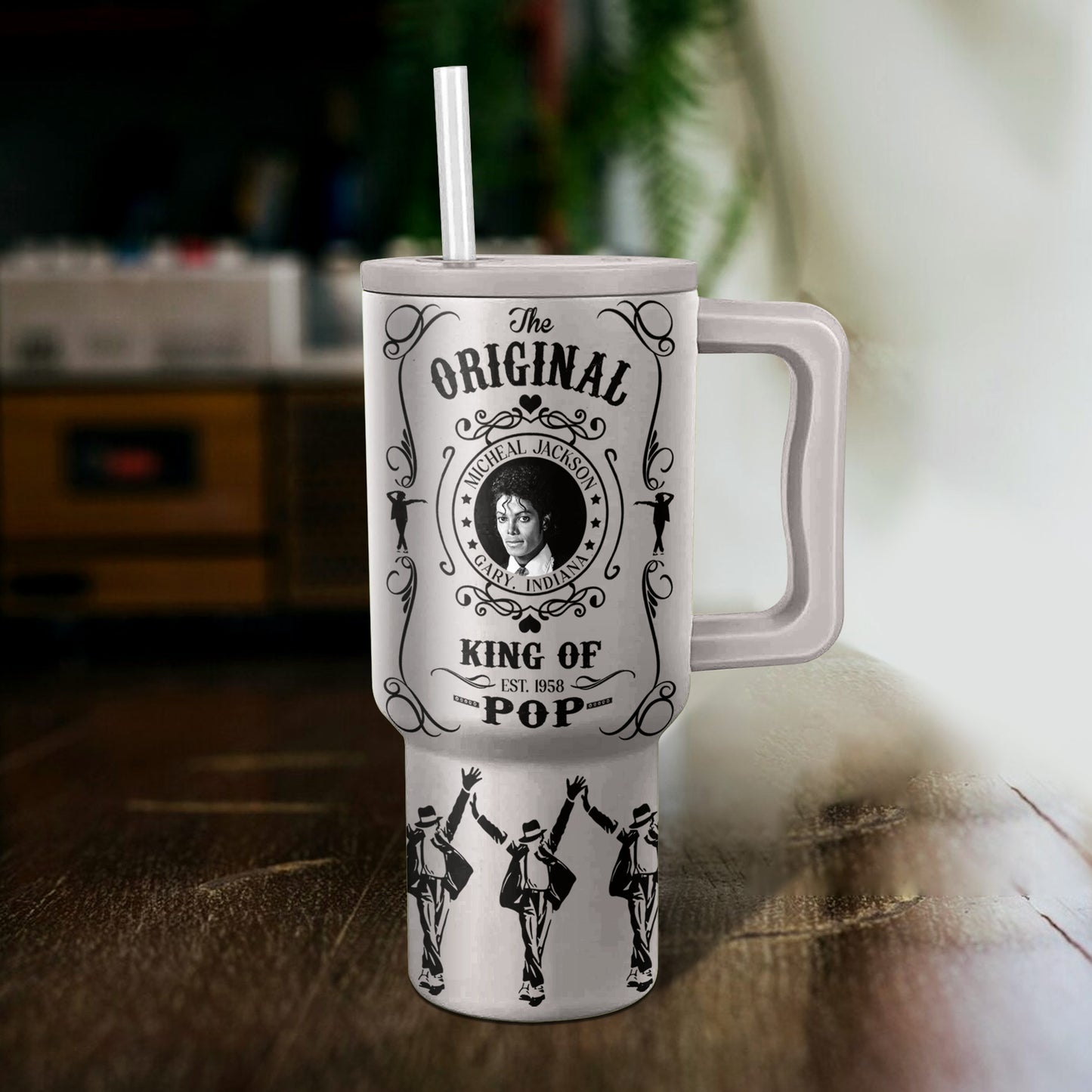 Michael Jackson Premium 40OZ Tumbler With Handle