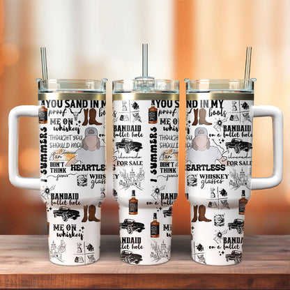 Morgan Wallen Premium 40OZ Tumbler With Handle