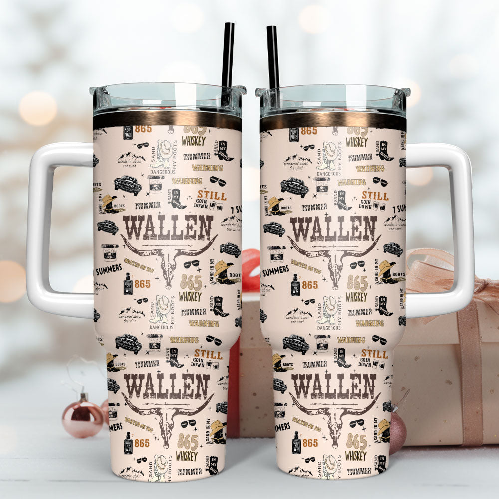 Morgan Wallen Premium 40OZ Tumbler With Handle