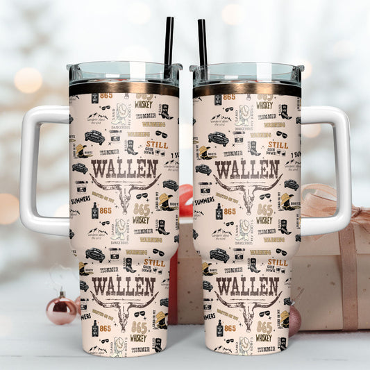 Morgan Wallen Premium 40OZ Tumbler With Handle
