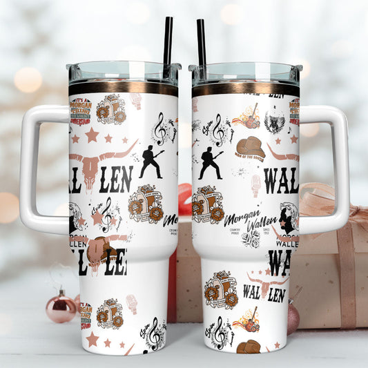 Morgan Wallen Premium 40OZ Tumbler With Handle