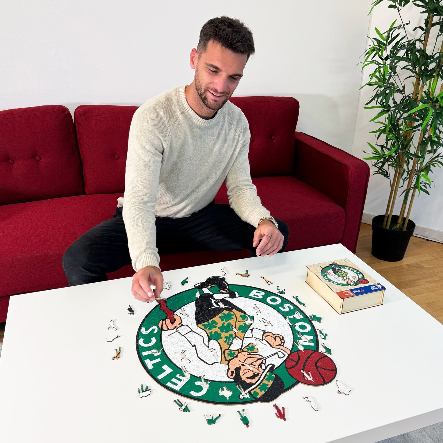 LIMITED EDITION - NEW CUSTOMIZED NBA03 BC BOSTON CELTICS WOODEN PUZZLE
