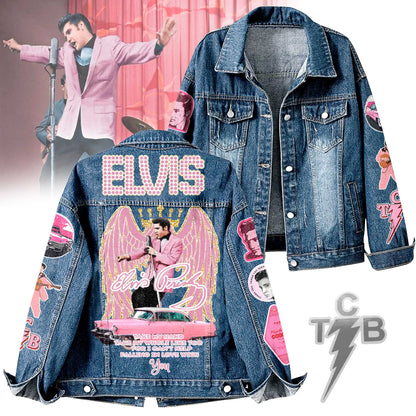 New Premium Elvis Presley  Unisex Denim Jacket - EVPLCAO136