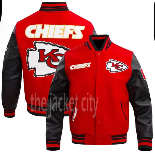 LIMITED EDITION - NEW PREMIUM NFL01 KCC KANSAS CITY CHIEFS SATIN VARSITY JACKET