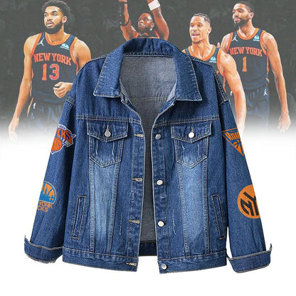 LIMITED EDITION - NEW CUSTOMIZED NBA04 NY NEW YORK KNICKS DENIM JACKET
