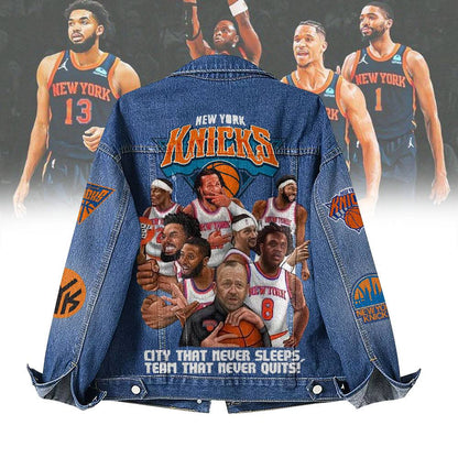 LIMITED EDITION - NEW CUSTOMIZED NBA04 NY NEW YORK KNICKS DENIM JACKET