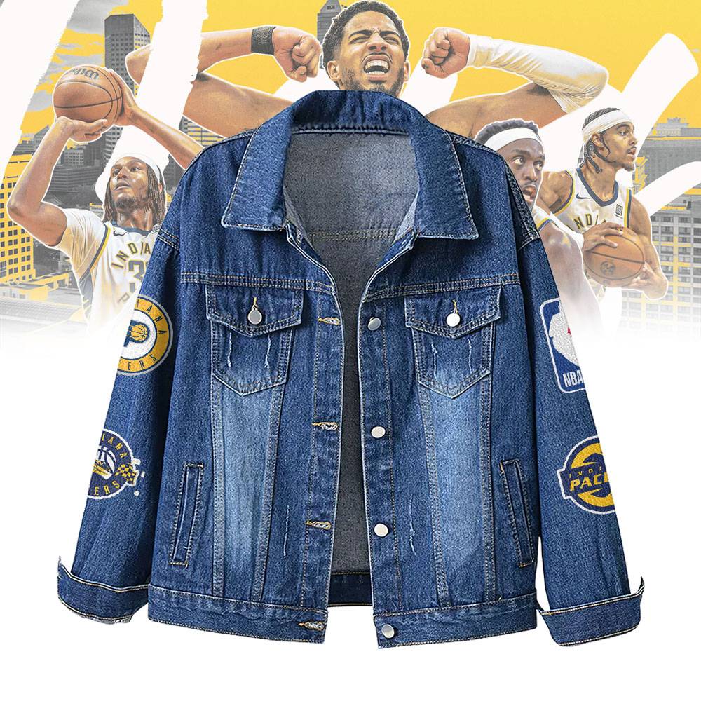 LIMITED EDITION - NEW CUSTOMIZED NBA06 IP INDIANA PACERS DENIM JACKET