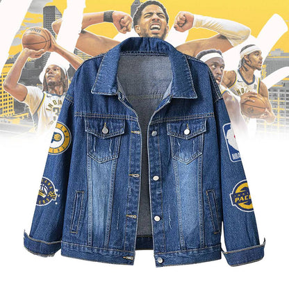 LIMITED EDITION - NEW CUSTOMIZED NBA06 IP INDIANA PACERS DENIM JACKET