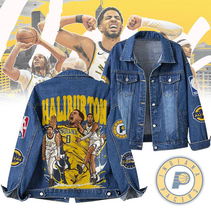 LIMITED EDITION - NEW CUSTOMIZED NBA06 IP INDIANA PACERS DENIM JACKET
