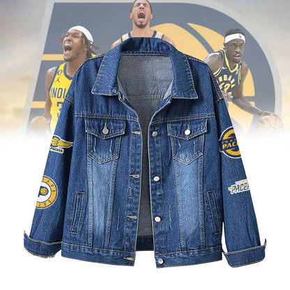 LIMITED EDITION - NEW CUSTOMIZED NBA06 IP INDIANA PACERS DENIM JACKET
