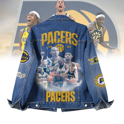 LIMITED EDITION - NEW CUSTOMIZED NBA06 IP INDIANA PACERS DENIM JACKET
