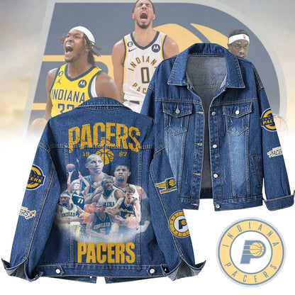 LIMITED EDITION - NEW CUSTOMIZED NBA06 IP INDIANA PACERS DENIM JACKET