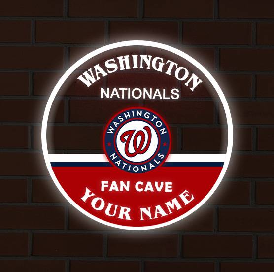 LIMITED EDITION - NEW CUSTOMIZED MLB28 WNS WASHINGTON NATIONALS LED LIGHT WALL DECOR