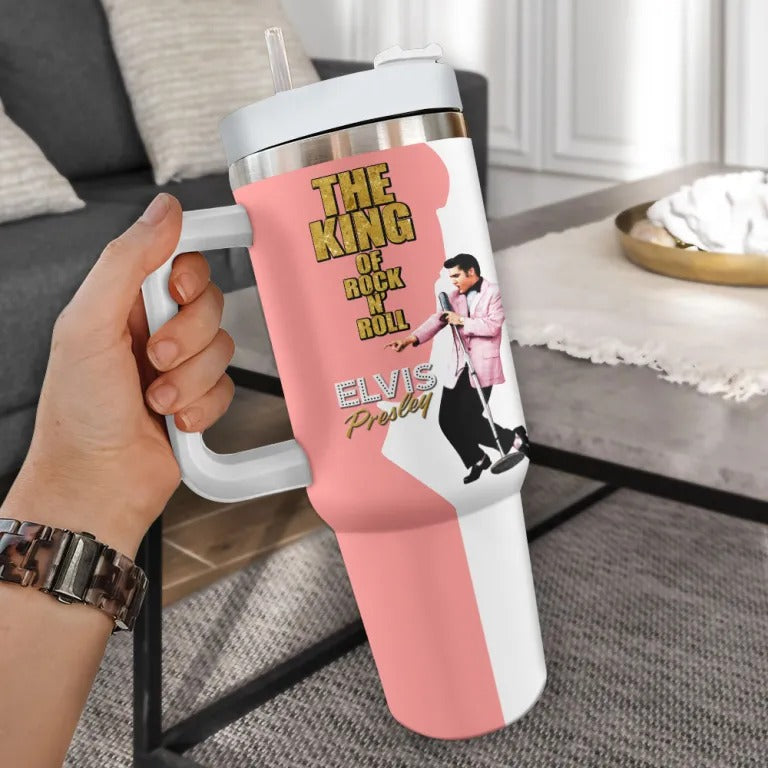New Premium Elvis Presley 40OZ Tumbler With Handle - EVPLCAO63