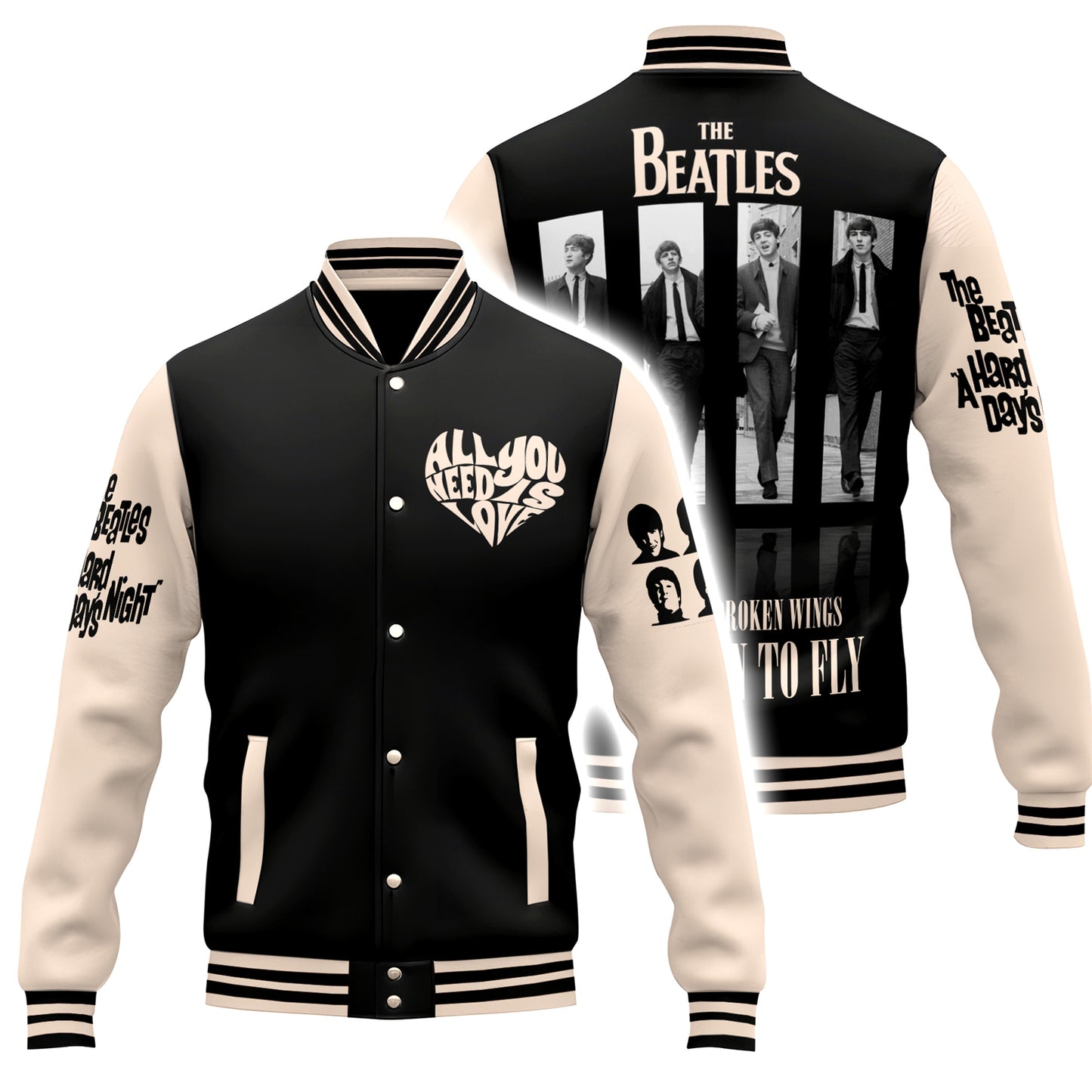 NEW PREMIUM THE BEATLES BASEBALL JACKET