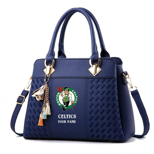 LIMITED EDITION - NEW CUSTOMIZED NBA03 BC BOSTON CELTICS WOMEN'S HANDBAGS MULTICOLOR