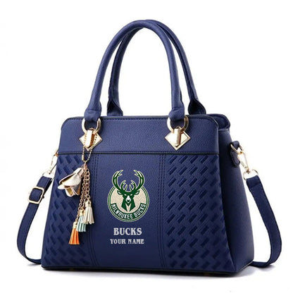 LIMITED EDITION - NEW CUSTOMIZED NBA11 MB MILWAUKEE BUCKS WOMEN'S HANDBAGS MULTICOLOR