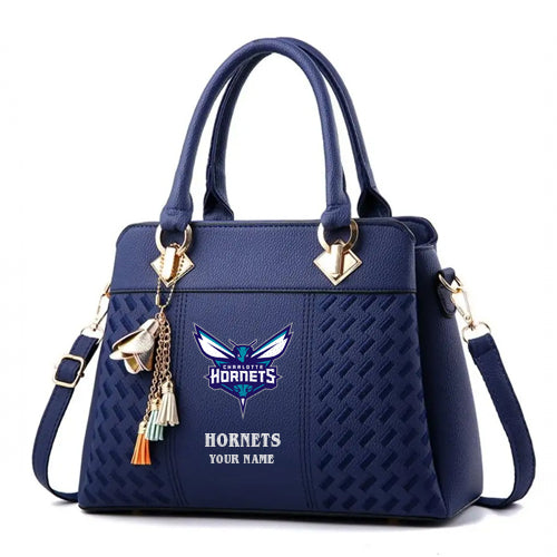 LIMITED EDITION - NEW CUSTOMIZED NBA27 CH CHARLOTTE HORNETS WOMEN'S HANDBAGS MULTICOLOR
