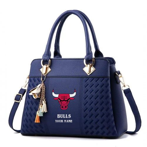 LIMITED EDITION - NEW CUSTOMIZED NBA19 CB CHICAGO BULLS WOMEN'S HANDBAGS MULTICOLOR