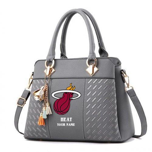LIMITED EDITION - NEW CUSTOMIZED NBA20 MH MIAMI HEAT WOMEN'S HANDBAGS MULTICOLOR