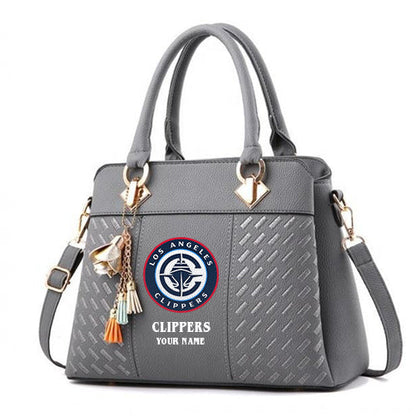 LIMITED EDITION - NEW CUSTOMIZED NBA10 LC LOS ANGELES CLIPPERS WOMEN'S HANDBAGS MULTICOLOR