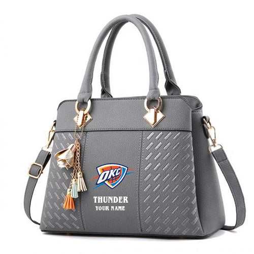 LIMITED EDITION - NEW CUSTOMIZED NBA01 OC OKLAHOMA CITY THUNDER WOMEN'S HANDBAGS MULTICOLOR