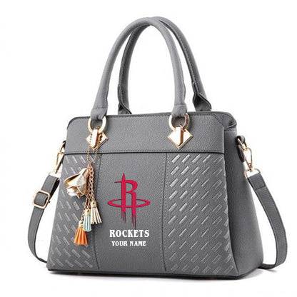 LIMITED EDITION - NEW CUSTOMIZED NBA07 HR HOUSTON ROCKETS WOMEN'S HANDBAGS MULTICOLOR