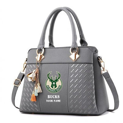 LIMITED EDITION - NEW CUSTOMIZED NBA11 MB MILWAUKEE BUCKS WOMEN'S HANDBAGS MULTICOLOR