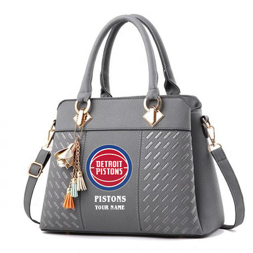 LIMITED EDITION - NEW CUSTOMIZED NBA14 DP DETROIT PISTONS WOMEN'S HANDBAGS MULTICOLOR
