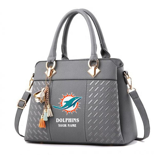 LIMITED EDITION - NEW CUSTOMIZED NFL19 MDP MIAMI DOLPHINS HANDBAG IN MULTIPLE COLORS