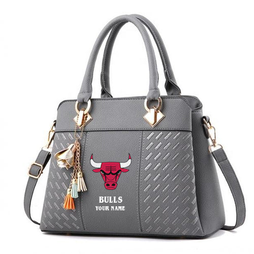 LIMITED EDITION - NEW CUSTOMIZED NBA19 CB CHICAGO BULLS WOMEN'S HANDBAGS MULTICOLOR