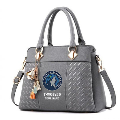 LIMITED EDITION - NEW CUSTOMIZED NBA05 MT MINNESOTA TIMBERWOLVES WOMEN'S HANDBAGS MULTICOLOR