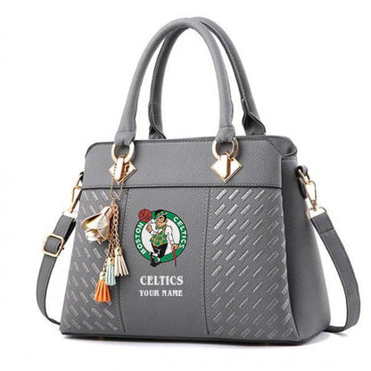 LIMITED EDITION - NEW CUSTOMIZED NBA03 BC BOSTON CELTICS WOMEN'S HANDBAGS MULTICOLOR
