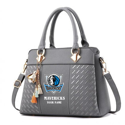 LIMITED EDITION - NEW CUSTOMIZED NBA18 DM DALLAS MAVERICKS WOMEN'S HANDBAGS MULTICOLOR