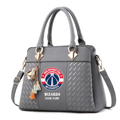 LIMITED EDITION - NEW CUSTOMIZED NBA28 WW WASHINGTON WIZARDS WOMEN'S HANDBAGS MULTICOLOR